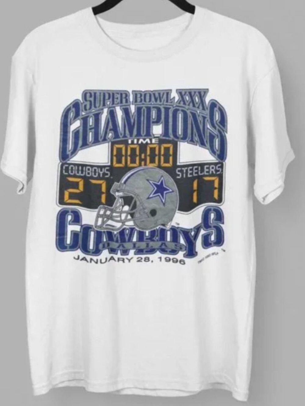 Vintage Dallas Cowboys Shirt Tee Delta Large Made USA 90s NFL Football 1996 Tee